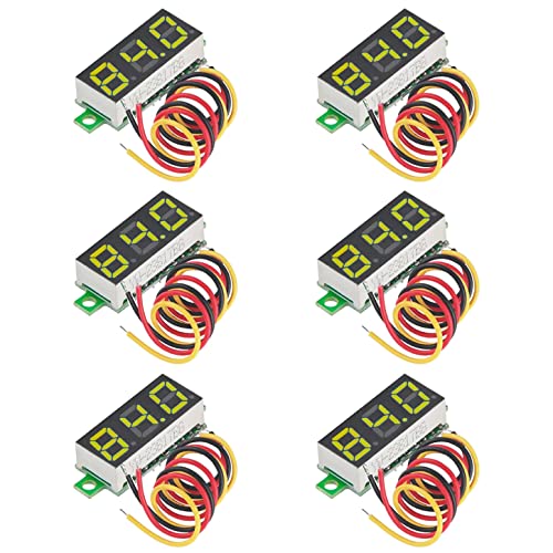 GTIWUNG 6 Stück Mini Digital Voltmeter, DC 0,28 Zoll Drei-Draht Spannungsprüfer, DC 0-100 V Mini Digital Voltmeter Messgerät Tester Led-anzeige Verpolungsschutz und Genaue Druckmessung, Gelb GTIWUNG 6 Stück Mini Digital Voltmeter, DC 0,28 Zoll Drei-Draht Spannungsprüfer, DC 0-100 V Mini Digital Voltmeter Messgerät Tester Led-anzeige Verpolungsschutz und Genaue Druckmessung, Gelb von GTIWUNG