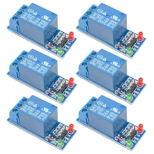 GTIWUNG 6 Stück 1 Kanal 12V Relaismodul mit LED Anzeige, One Channel Relay Module 12V, 1 Kanal Relaisplatine, Ein Kanal Relais Modul Board Shield Für PIC AVR DSP ARM MCU für Arduino Relais GTIWUNG 6 Stück 1 Kanal 12V Relaismodul mit LED Anzeige, One Channel Relay Module 12V, 1 Kanal Relaisplatine, Ein Kanal Relais Modul Board Shield Für PIC AVR DSP ARM MCU für Arduino Relais von GTIWUNG