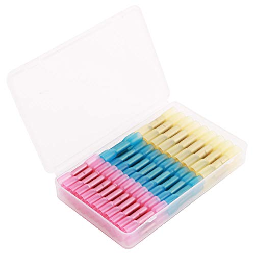 GTIWUNG 70 Stück 10-22 AWG Schrumpfverbinder, Wasserdichte Quetschverbinder Kabelverbinder Set, Stoßverbinder, Lötverbinder Set Sortiment 3 Verschiedene Größen (40 x Red, 20 x Blue, 10 x Yellow) von GTIWUNG