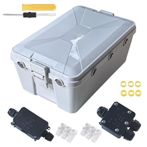 GTIWUNG Außenbereich Elektrobox Wasserdichte Outdoor Outlet Covers Schützen Steckdose Grau, IP68 Wasserdichte Abzweigdose 3 Wege, IP66 Elektrische Anschlussdose 2 Wege mit PG9-Verschraubungen GTIWUNG Außenbereich Elektrobox Wasserdichte Outdoor Outlet Covers Schützen Steckdose Grau, IP68 Wasserdichte Abzweigdose 3 Wege, IP66 Elektrische Anschlussdose 2 Wege mit PG9-Verschraubungen von GTIWUNG