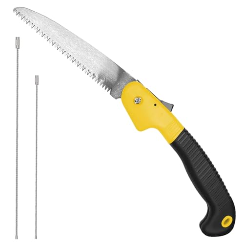 GTIWUNG Klappsäge & Handsäge & Baumsäge Gelber Handgriff, Garten-Klappsäge mit Sicherheitsverschlus +2 Stück 20/25CM Stahldraht Keychain GTIWUNG Klappsäge & Handsäge & Baumsäge Gelber Handgriff, Garten-Klappsäge mit Sicherheitsverschlus +2 Stück 20/25CM Stahldraht Keychain von GTIWUNG