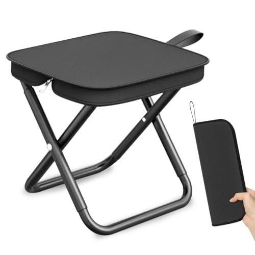 Camping Hocker, Tragbarer Klapphocker, Zusammenklappbarer Campinghocker Leichtgewicht , Mini Outdoor Camping Klappstühle, Tragbarer Stuhl Faltbar für Reisen Wandern Camping Angeln Grillen Picknick von GTJEOI