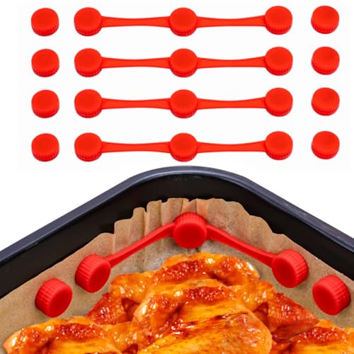 Magnete für Airfryer Backpapier, 4 Stück Silikon Magnetschnallen für Heißluftfritteusen, Magnete für Heißluftfritteuse Hochtemperaturbeständige zum Festhalten von Luftfritteusen-Pergamentpapier Magnete für Airfryer Backpapier, 4 Stück Silikon Magnetschnallen für Heißluftfritteusen, Magnete für Heißluftfritteuse Hochtemperaturbeständige zum Festhalten von Luftfritteusen-Pergamentpapier von GTJEOI