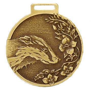 GTK - Geweihe & Trophäen KRUMHOLZ DACHS Deko Medaille GOLDFARBEN Auszeichnung Pämierung von GTK - Geweihe & Trophäen KRUMHOLZ