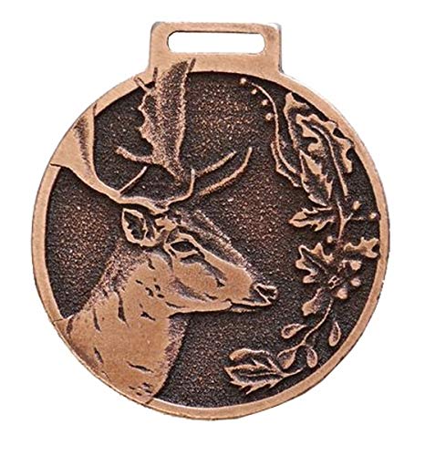 GTK - Geweihe & Trophäen KRUMHOLZ DAMHIRSCH Deko Medaille BRONZEFARBEN Auszeichnung Pämierung von GTK - Geweihe & Trophäen KRUMHOLZ