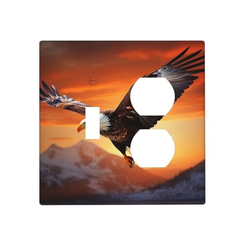 Adler fliegt im Sonnenuntergang Wandplatten, dekorative Lichtschalterabdeckung, 2-Gang-Steckdosenabdeckungen, elektrische Schalterplatte, thermoplastische Blende für Dekorationsgerät, Schrauben im Adler fliegt im Sonnenuntergang Wandplatten, dekorative Lichtschalterabdeckung, 2-Gang-Steckdosenabdeckungen, elektrische Schalterplatte, thermoplastische Blende für Dekorationsgerät, Schrauben im von GTKSYNVE