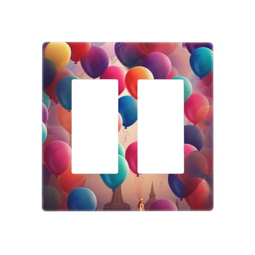 Ballonwandplatten, dekorative Lichtschalter-Abdeckung, 2-Gang-Steckdosenabdeckungen, elektrische Schalterplatte, thermoplastische Blende für Dekorationsgerät, Schrauben im Lieferumfang enthalten Ballonwandplatten, dekorative Lichtschalter-Abdeckung, 2-Gang-Steckdosenabdeckungen, elektrische Schalterplatte, thermoplastische Blende für Dekorationsgerät, Schrauben im Lieferumfang enthalten von GTKSYNVE
