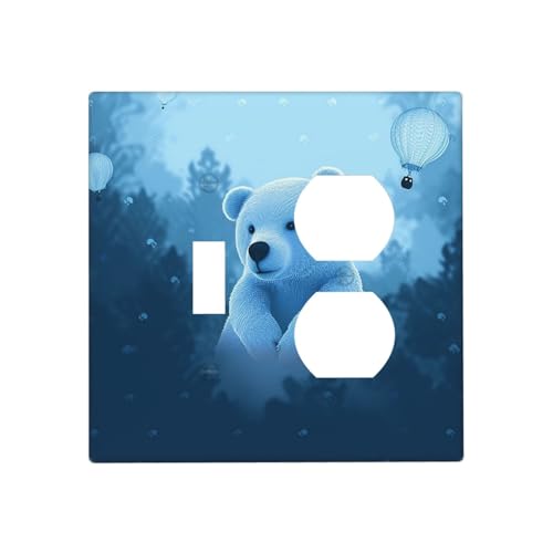 Blue Bear Wandplatten, dekorative Lichtschalter-Abdeckung, 2-Gang-Steckdosenabdeckungen, elektrische Schalterplatte, thermoplastische Blende für Dekorationsgerät, Schrauben im Lieferumfang enthalten Blue Bear Wandplatten, dekorative Lichtschalter-Abdeckung, 2-Gang-Steckdosenabdeckungen, elektrische Schalterplatte, thermoplastische Blende für Dekorationsgerät, Schrauben im Lieferumfang enthalten von GTKSYNVE