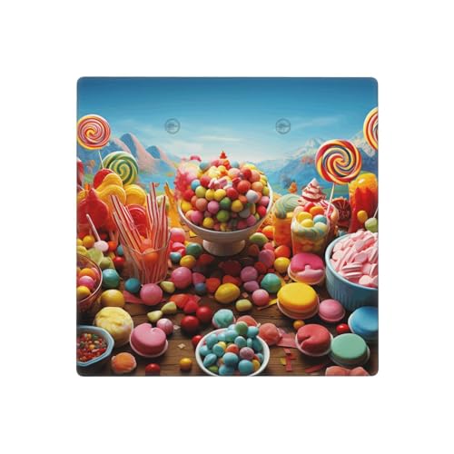 Candy Poster Wandplatten, dekorative Lichtschalter-Abdeckung, 2-Gang-Steckdosenabdeckungen, elektrische Schalterplatte, thermoplastische Blende für Dekorateure, Schrauben im Lieferumfang enthalten von GTKSYNVE