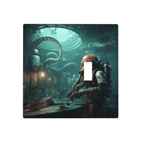 Coole Oktopus-Taucher-Wandplatten, dekorative Lichtschalter-Abdeckung, 2-Gang-Steckdosenabdeckungen, elektrische Schalterplatte, thermoplastische Blende für Dekorateur Gerät, Schrauben im Lieferumfang Coole Oktopus-Taucher-Wandplatten, dekorative Lichtschalter-Abdeckung, 2-Gang-Steckdosenabdeckungen, elektrische Schalterplatte, thermoplastische Blende für Dekorateur Gerät, Schrauben im Lieferumfang von GTKSYNVE