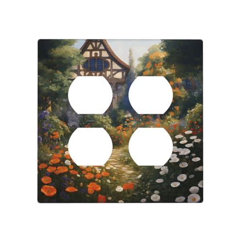 Cottage Garden Wandplatten, dekorative Lichtschalter-Abdeckung, 2-Gang-Steckdosenabdeckungen, elektrische Schalterplatte, thermoplastische Blende für Dekorationsgerät, Schrauben im Lieferumfang Cottage Garden Wandplatten, dekorative Lichtschalter-Abdeckung, 2-Gang-Steckdosenabdeckungen, elektrische Schalterplatte, thermoplastische Blende für Dekorationsgerät, Schrauben im Lieferumfang von GTKSYNVE