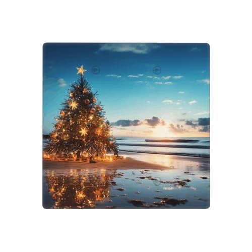 Dekorative Lichtschalterabdeckung mit Weihnachtsbaum am Strand, 2-Gang-Steckdosenabdeckungen, elektrische Schalterplatte, thermoplastische Blende für Dekorationsgerät, Schrauben im Lieferumfang Dekorative Lichtschalterabdeckung mit Weihnachtsbaum am Strand, 2-Gang-Steckdosenabdeckungen, elektrische Schalterplatte, thermoplastische Blende für Dekorationsgerät, Schrauben im Lieferumfang von GTKSYNVE