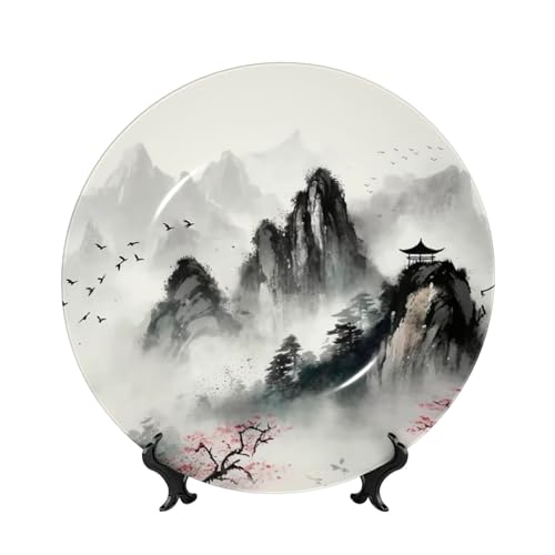 Dekorative Teller aus Knochenporzellan, 20,3 cm, personalisierbar, mit Ständer, Keramik-Ornamente, Kunst-Porzellanteller für Zuhause, Büro, Wandbehang, Dekoration Dekorative Teller aus Knochenporzellan, 20,3 cm, personalisierbar, mit Ständer, Keramik-Ornamente, Kunst-Porzellanteller für Zuhause, Büro, Wandbehang, Dekoration von GTKSYNVE