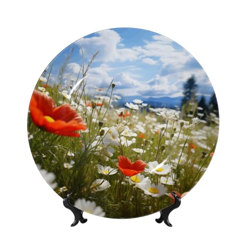 Dekorative Teller aus Knochenporzellan, 25,4 cm, personalisierbar, dekorativer Keramikteller mit Präsentationsständer, Keramikornamente, Kunst-Porzellanteller für Zuhause, Büro, Wandbehang Dekorative Teller aus Knochenporzellan, 25,4 cm, personalisierbar, dekorativer Keramikteller mit Präsentationsständer, Keramikornamente, Kunst-Porzellanteller für Zuhause, Büro, Wandbehang von GTKSYNVE