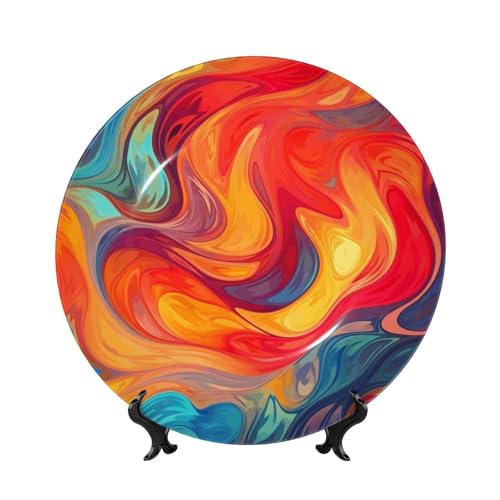 Dekorativer Teller aus Knochenporzellan, künstlerischer Effekt, 17,8 cm, personalisierbar, dekorativer Keramikteller mit Präsentationsständer, Keramik-Ornamente, Kunst-Porzellanteller für Zuhause Dekorativer Teller aus Knochenporzellan, künstlerischer Effekt, 17,8 cm, personalisierbar, dekorativer Keramikteller mit Präsentationsständer, Keramik-Ornamente, Kunst-Porzellanteller für Zuhause von GTKSYNVE