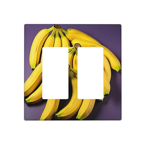 Einzigartige Bananenfrucht-Wandplatten, dekorative Lichtschalter-Abdeckung, 2-Gang-Steckdosenabdeckungen, elektrische Schalterplatte, thermoplastische Blende für Dekorateure, Schrauben im Lieferumfang Einzigartige Bananenfrucht-Wandplatten, dekorative Lichtschalter-Abdeckung, 2-Gang-Steckdosenabdeckungen, elektrische Schalterplatte, thermoplastische Blende für Dekorateure, Schrauben im Lieferumfang von GTKSYNVE
