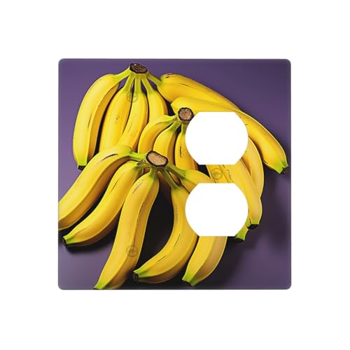Einzigartige Bananenfrucht-Wandplatten, dekorative Lichtschalter-Abdeckung, 2-Gang-Steckdosenabdeckungen, elektrische Schalterplatte, thermoplastische Blende für Dekorateure, Schrauben im Lieferumfang Einzigartige Bananenfrucht-Wandplatten, dekorative Lichtschalter-Abdeckung, 2-Gang-Steckdosenabdeckungen, elektrische Schalterplatte, thermoplastische Blende für Dekorateure, Schrauben im Lieferumfang von GTKSYNVE