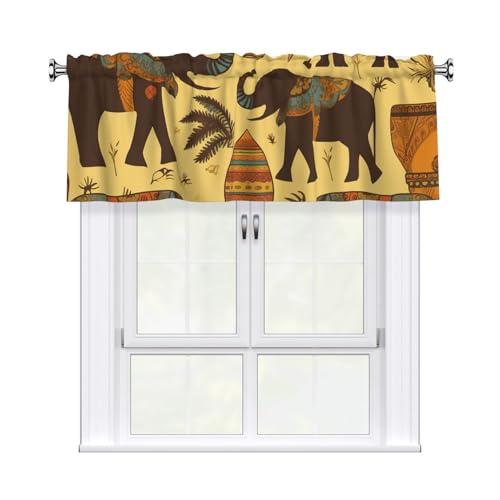 GTKSYNVE Afrika Elefant Volants für Fenster, Stangentasche, Fenstervolant, kleine Fensterbehandlung, Volants für Küche, Vorhänge, Verdunkelung, kurze Vorhänge für Schlafzimmer, 137 x 45 cm GTKSYNVE Afrika Elefant Volants für Fenster, Stangentasche, Fenstervolant, kleine Fensterbehandlung, Volants für Küche, Vorhänge, Verdunkelung, kurze Vorhänge für Schlafzimmer, 137 x 45 cm von GTKSYNVE