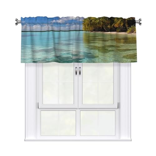 GTKSYNVE Aitutaki Lagune, Kochinseln, Volants für Fenster, Stangentasche, Fenstervolant, kleine Fensterbehandlung, Volants für Küche, Verdunkelungsvorhänge, kurze Vorhänge für Schlafzimmer, 137 x 45 GTKSYNVE Aitutaki Lagune, Kochinseln, Volants für Fenster, Stangentasche, Fenstervolant, kleine Fensterbehandlung, Volants für Küche, Verdunkelungsvorhänge, kurze Vorhänge für Schlafzimmer, 137 x 45 von GTKSYNVE
