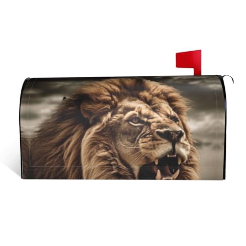 GTKSYNVE Angry Lion Briefkastenabdeckungen, magnetisch, Standardgröße, 64,8 x 53,3 cm, dekorative Briefkastenabdeckung, wasserdichte Briefkasten-Abdeckung, personalisierte Briefkasten-Abdeckungen für von GTKSYNVE
