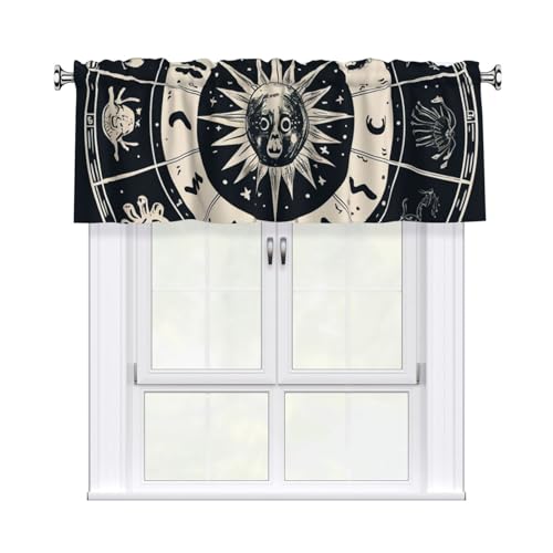GTKSYNVE Astrologische Schild-Volants für Fenster, Stangentasche, Fenstervolant, kleine Fensterbehandlung, Volants für Küche, Verdunkelungsvorhänge, kurze Vorhänge für Schlafzimmer, 137 x 45 cm GTKSYNVE Astrologische Schild-Volants für Fenster, Stangentasche, Fenstervolant, kleine Fensterbehandlung, Volants für Küche, Verdunkelungsvorhänge, kurze Vorhänge für Schlafzimmer, 137 x 45 cm von GTKSYNVE