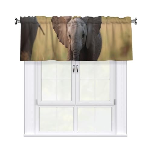 GTKSYNVE Baby-Elefanten-Volants für Fenster, Stangentasche, Fenstervolant, kleine Fensterbehandlung, Volants für Küche, Vorhänge, Verdunkelung, kurze Vorhänge für Schlafzimmer, 137 x 45 cm GTKSYNVE Baby-Elefanten-Volants für Fenster, Stangentasche, Fenstervolant, kleine Fensterbehandlung, Volants für Küche, Vorhänge, Verdunkelung, kurze Vorhänge für Schlafzimmer, 137 x 45 cm von GTKSYNVE