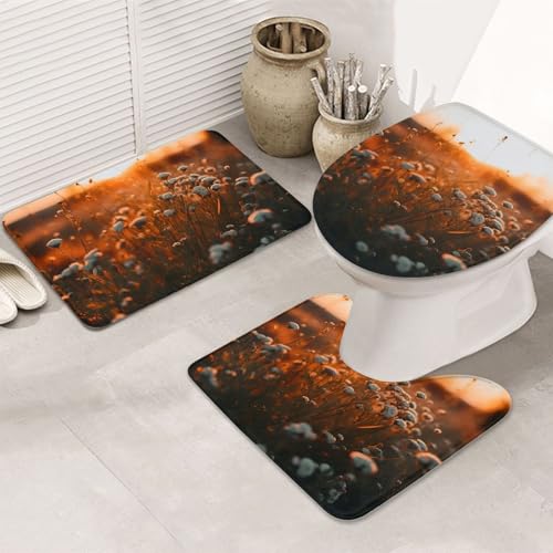 GTKSYNVE Badezimmerteppich-Set, Blumen im Sonnenuntergang, 3-teilig, mit WC-Deckelbezug, U-förmiger Kontur-WC-Vorleger und saugfähige Badematten aus Mikrofaser, schnell trocknend, maschinenwaschbar GTKSYNVE Badezimmerteppich-Set, Blumen im Sonnenuntergang, 3-teilig, mit WC-Deckelbezug, U-förmiger Kontur-WC-Vorleger und saugfähige Badematten aus Mikrofaser, schnell trocknend, maschinenwaschbar von GTKSYNVE