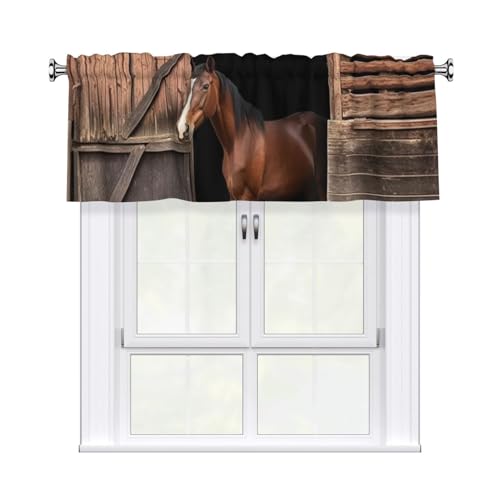 GTKSYNVE Barn Horse Volants für Fenster, Stangentasche, Fenstervolant, kleine Fensterbehandlung, Volants für Küche, Vorhänge, Verdunkelung, kurze Vorhänge für Schlafzimmer, 137 x 45 cm GTKSYNVE Barn Horse Volants für Fenster, Stangentasche, Fenstervolant, kleine Fensterbehandlung, Volants für Küche, Vorhänge, Verdunkelung, kurze Vorhänge für Schlafzimmer, 137 x 45 cm von GTKSYNVE