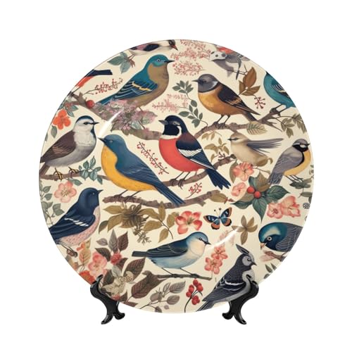 GTKSYNVE Birds in My Garden Deko-Teller aus Knochenporzellan, 15,2 cm, personalisierbar, dekorativer Keramikteller mit Präsentationsständer, Keramikornamente, Kunst-Porzellanteller für Zuhause, Büro GTKSYNVE Birds in My Garden Deko-Teller aus Knochenporzellan, 15,2 cm, personalisierbar, dekorativer Keramikteller mit Präsentationsständer, Keramikornamente, Kunst-Porzellanteller für Zuhause, Büro von GTKSYNVE