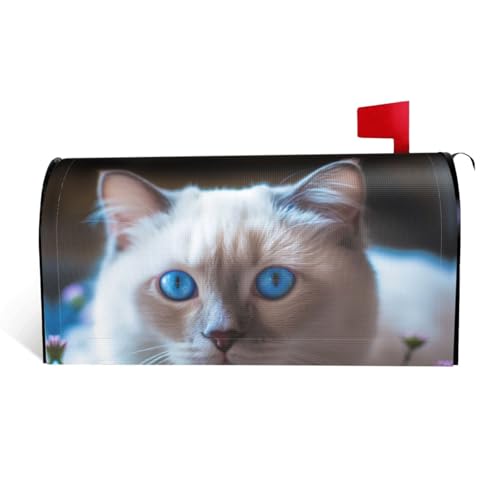 GTKSYNVE Blauäugige Katzen-Briefkasten-Abdeckung, magnetisch, Standardgröße, 53,3 x 45,7 cm, dekorative Briefkastenabdeckung, wasserdichte Briefkasten-Abdeckung, personalisierte GTKSYNVE Blauäugige Katzen-Briefkasten-Abdeckung, magnetisch, Standardgröße, 53,3 x 45,7 cm, dekorative Briefkastenabdeckung, wasserdichte Briefkasten-Abdeckung, personalisierte von GTKSYNVE