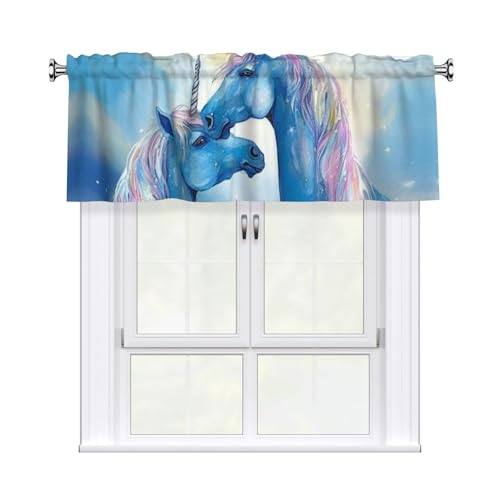GTKSYNVE Blaue Tier-Volants für Fenster, Stangentasche, Fenstervolant, kleine Fensterbehandlung, Volants für Küche, Verdunkelungsvorhänge, kurze Vorhänge für Schlafzimmer, 137 x 45 cm GTKSYNVE Blaue Tier-Volants für Fenster, Stangentasche, Fenstervolant, kleine Fensterbehandlung, Volants für Küche, Verdunkelungsvorhänge, kurze Vorhänge für Schlafzimmer, 137 x 45 cm von GTKSYNVE
