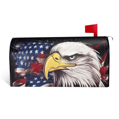 GTKSYNVE Briefkastenabdeckung, Motiv: Amerika-Flagge Weißkopfseeadler, magnetisch, Standardgröße, 53,3 x 45,7 cm, dekorative Briefkasten-Abdeckung, wasserdichte Briefkasten-Abdeckung von GTKSYNVE