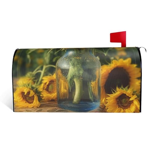 GTKSYNVE Briefkastenabdeckung, Motiv: Flasche Sonnenblumen, magnetisch, Standardgröße, 53,3 x 45,7 cm, dekorative Briefkasten-Abdeckung, wasserdichte Briefkasten-Abdeckung, personalisierbare GTKSYNVE Briefkastenabdeckung, Motiv: Flasche Sonnenblumen, magnetisch, Standardgröße, 53,3 x 45,7 cm, dekorative Briefkasten-Abdeckung, wasserdichte Briefkasten-Abdeckung, personalisierbare von GTKSYNVE