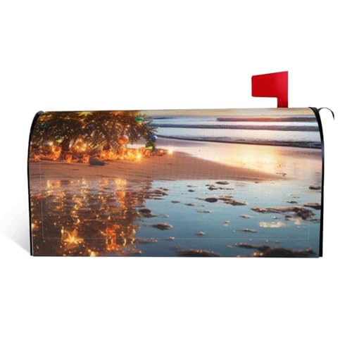 GTKSYNVE Briefkastenabdeckung, Motiv: Weihnachtsbaum am Strand, magnetisch, Standardgröße, 53,3 x 45,7 cm, dekorative Briefkasten-Abdeckung, wasserdichte Briefkasten-Abdeckung, personalisierbare GTKSYNVE Briefkastenabdeckung, Motiv: Weihnachtsbaum am Strand, magnetisch, Standardgröße, 53,3 x 45,7 cm, dekorative Briefkasten-Abdeckung, wasserdichte Briefkasten-Abdeckung, personalisierbare von GTKSYNVE