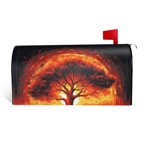 GTKSYNVE Briefkastenabdeckung, Motiv: brennender Baum des Lebens, magnetisch, Standardgröße, 53,3 x 45,7 cm, dekorative Briefkastenabdeckung, wasserdichte Briefkasten-Abdeckung, personalisierbare von GTKSYNVE
