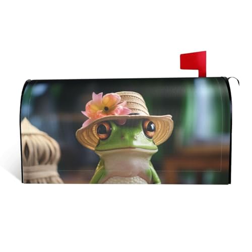 GTKSYNVE Briefkastenabdeckung, Motiv: niedlicher Frosch mit Hut, magnetisch, Standardgröße, 64,8 x 53,3 cm, dekorative Briefkastenabdeckung, wasserdichte Briefkastenabdeckung, personalisierte GTKSYNVE Briefkastenabdeckung, Motiv: niedlicher Frosch mit Hut, magnetisch, Standardgröße, 64,8 x 53,3 cm, dekorative Briefkastenabdeckung, wasserdichte Briefkastenabdeckung, personalisierte von GTKSYNVE