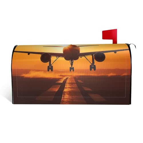 GTKSYNVE Briefkastenabdeckungen, Flugzeug bei Sonnenuntergang, magnetisch, Standardgröße, 53,3 x 45,7 cm, dekorative Briefkastenabdeckung, wasserdichte Briefkastenabdeckung, personalisierte GTKSYNVE Briefkastenabdeckungen, Flugzeug bei Sonnenuntergang, magnetisch, Standardgröße, 53,3 x 45,7 cm, dekorative Briefkastenabdeckung, wasserdichte Briefkastenabdeckung, personalisierte von GTKSYNVE