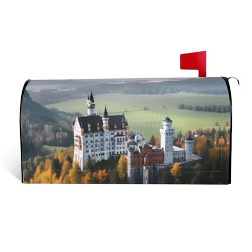 GTKSYNVE Briefkastenabdeckungen aus Deutschland, Schloss Neuschwanstein, magnetisch, Standardgröße, 64,8 x 53,3 cm, dekorative Briefkasten-Abdeckung, wasserdichte Briefkasten-Abdeckung von GTKSYNVE