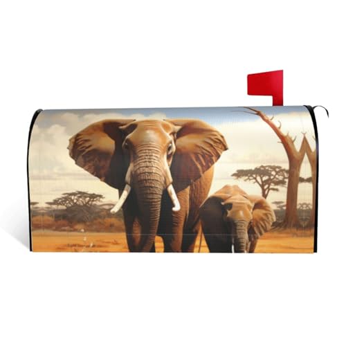 GTKSYNVE Briefkastenabdeckungen mit Elefantenfamilie, magnetisch, Standardgröße, 64,8 x 53,3 cm, dekorative Briefkasten-Abdeckung, wasserdichte Briefkasten-Abdeckung, personalisierte GTKSYNVE Briefkastenabdeckungen mit Elefantenfamilie, magnetisch, Standardgröße, 64,8 x 53,3 cm, dekorative Briefkasten-Abdeckung, wasserdichte Briefkasten-Abdeckung, personalisierte von GTKSYNVE