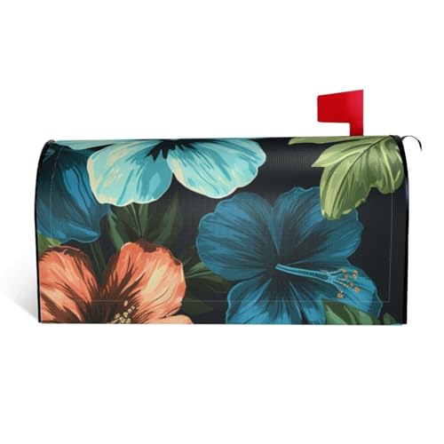 GTKSYNVE Briefkastenabdeckungen mit Hibiskusblumenmuster, magnetisch, Standardgröße, 64,8 x 53,3 cm, dekorative Briefkastenabdeckung, wasserdichte Briefkasten-Abdeckung, personalisierte von GTKSYNVE