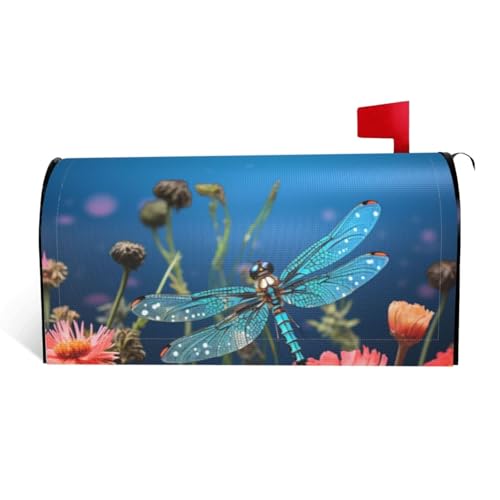 GTKSYNVE Briefkastenabdeckungen mit Libellen- und Blumenmotiv, magnetisch, Standardgröße, 53,3 x 45,7 cm, dekorative Briefkasten-Abdeckung, wasserdichte Briefkasten-Abdeckung, personalisierbare GTKSYNVE Briefkastenabdeckungen mit Libellen- und Blumenmotiv, magnetisch, Standardgröße, 53,3 x 45,7 cm, dekorative Briefkasten-Abdeckung, wasserdichte Briefkasten-Abdeckung, personalisierbare von GTKSYNVE