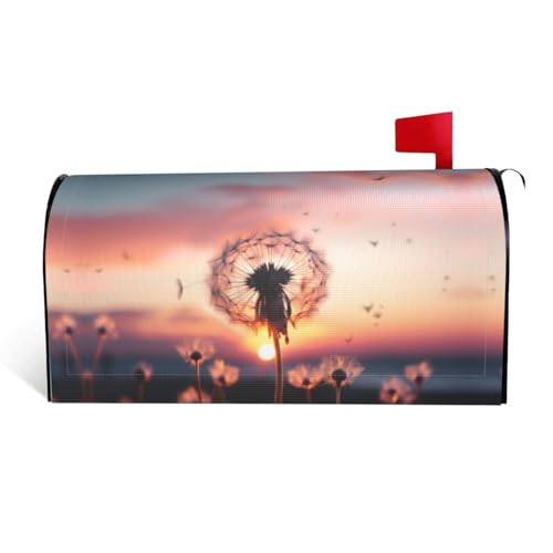 GTKSYNVE Briefkastenabdeckungen mit Löwenzahn im Sonnenuntergang, magnetisch, Standardgröße, 53,3 x 45,7 cm, dekorative Briefkastenabdeckung, wasserdichte Briefkasten-Abdeckung, personalisierte von GTKSYNVE