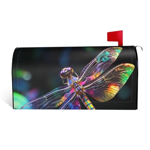 GTKSYNVE Bunte Libellen-Kunst-Briefkastenabdeckungen, magnetisch, Standardgröße, 53,3 x 45,7 cm, dekorative Briefkasten-Abdeckung, wasserdichte Briefkasten-Abdeckung, personalisierte GTKSYNVE Bunte Libellen-Kunst-Briefkastenabdeckungen, magnetisch, Standardgröße, 53,3 x 45,7 cm, dekorative Briefkasten-Abdeckung, wasserdichte Briefkasten-Abdeckung, personalisierte von GTKSYNVE