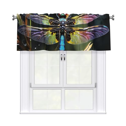 GTKSYNVE Bunte Libellen-Volants für Fenster, Stangentasche, Fenstervolant, kleine Fensterbehandlung, Volants für Küche, Verdunkelungsvorhänge, kurze Vorhänge für Schlafzimmer, 137 x 45 cm GTKSYNVE Bunte Libellen-Volants für Fenster, Stangentasche, Fenstervolant, kleine Fensterbehandlung, Volants für Küche, Verdunkelungsvorhänge, kurze Vorhänge für Schlafzimmer, 137 x 45 cm von GTKSYNVE
