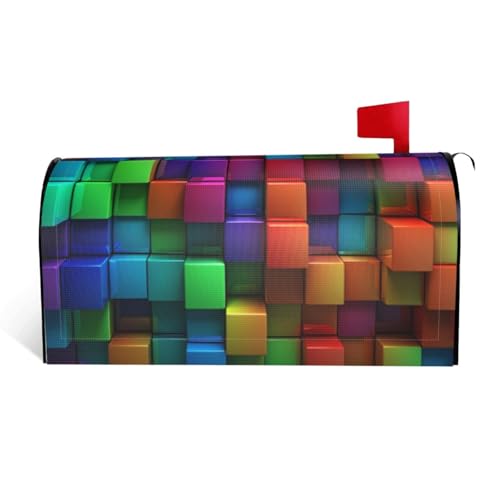 GTKSYNVE Bunte Würfel, Briefkastenabdeckungen, magnetisch, Standardgröße, 53,3 x 45,7 cm, dekorative Briefkasten-Abdeckung, wasserdichte Briefkasten-Abdeckung, personalisierte Briefkasten-Abdeckungen von GTKSYNVE