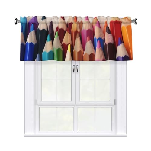 GTKSYNVE Buntstifte, Volants für Fenster, Stangentasche, Fenstervolant, kleine Fensterbehandlung, Volants für Küche, Vorhänge, Verdunkelung, kurze Vorhänge für Schlafzimmer, 137 x 45 cm GTKSYNVE Buntstifte, Volants für Fenster, Stangentasche, Fenstervolant, kleine Fensterbehandlung, Volants für Küche, Vorhänge, Verdunkelung, kurze Vorhänge für Schlafzimmer, 137 x 45 cm von GTKSYNVE