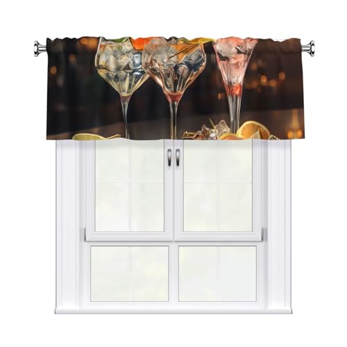 GTKSYNVE Cocktail-Party-Volants für Fenster, Stangentasche, Fenstervolant, kleine Fensterbehandlung, Volants für Küche, Vorhänge, Verdunkelung, kurze Vorhänge für Schlafzimmer, 137 x 45 cm von GTKSYNVE