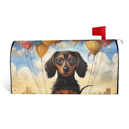 GTKSYNVE Dackel-Heißluftballon-Briefkastenabdeckungen, magnetisch, Standardgröße, 64,8 x 53,3 cm, dekorative Briefkasten-Abdeckung, wasserdichte Briefkasten-Abdeckung, personalisierte GTKSYNVE Dackel-Heißluftballon-Briefkastenabdeckungen, magnetisch, Standardgröße, 64,8 x 53,3 cm, dekorative Briefkasten-Abdeckung, wasserdichte Briefkasten-Abdeckung, personalisierte von GTKSYNVE