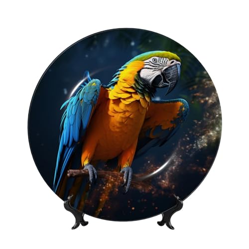 GTKSYNVE Dekorative Teller aus Knochenporzellan, 20,3 cm, personalisierbar, dekorativer Keramikteller mit Präsentationsständer, Keramikornamente, Kunst-Porzellanteller für Zuhause, Büro, Wandbehang GTKSYNVE Dekorative Teller aus Knochenporzellan, 20,3 cm, personalisierbar, dekorativer Keramikteller mit Präsentationsständer, Keramikornamente, Kunst-Porzellanteller für Zuhause, Büro, Wandbehang von GTKSYNVE
