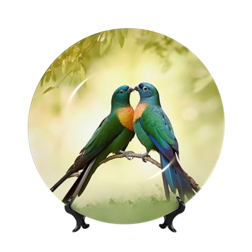 GTKSYNVE Dekorative Teller aus Knochenporzellan, 20,3 cm, personalisierbar, mit Präsentationsständer, Keramik-Ornamente, Kunst-Porzellanteller für Zuhause, Büro, Wandbehang, Dekoration GTKSYNVE Dekorative Teller aus Knochenporzellan, 20,3 cm, personalisierbar, mit Präsentationsständer, Keramik-Ornamente, Kunst-Porzellanteller für Zuhause, Büro, Wandbehang, Dekoration von GTKSYNVE